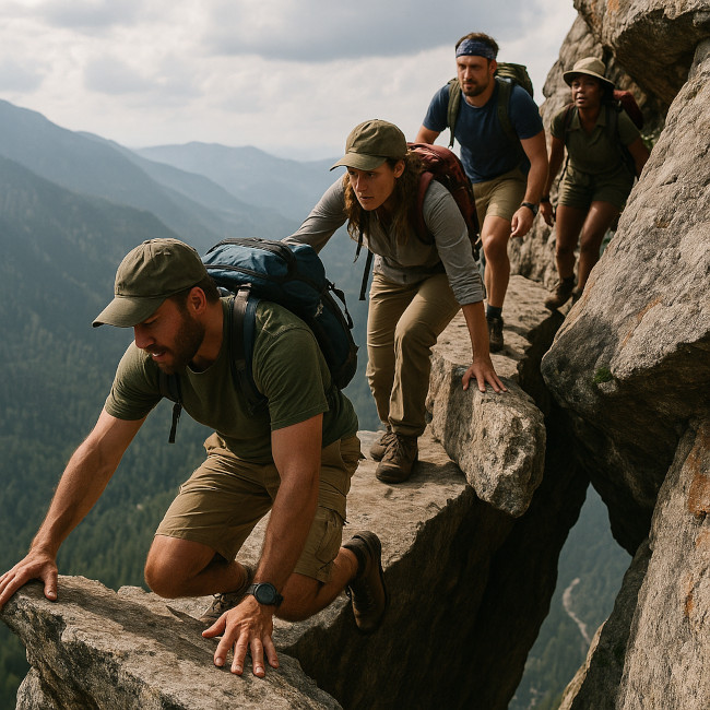 Risky Hiking in the mountains